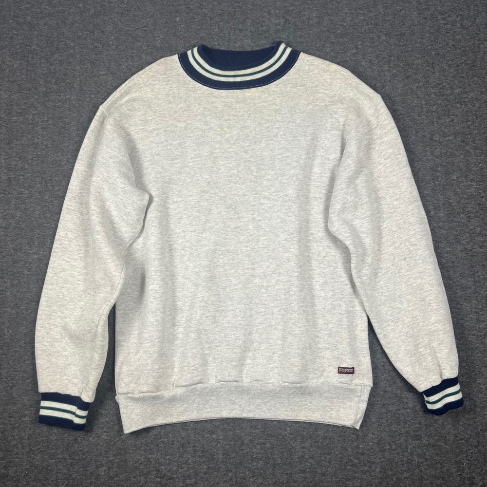 Vintage 90s JanSport Crewneck Sweatshirt Sweater Mens Large Gray Made in USA